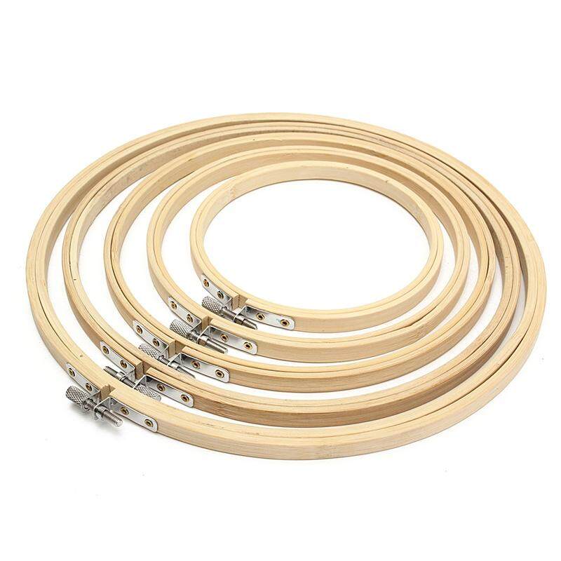 Bamboo Embroidery Cross Stitch Ring Hoop Frames Wood Sewing Round DIY Craft Tool