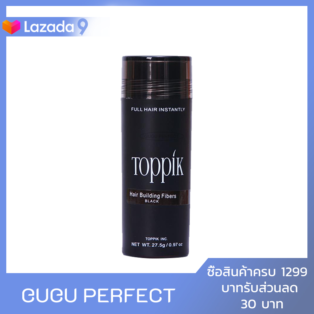 TOPPIK ผงไฟเบอร์สีดำ ปิดผมบาง หัวล้าน ผมบาง ขนาด 27.5 กรัม - สีดำ Toppik Hair Building Fiber