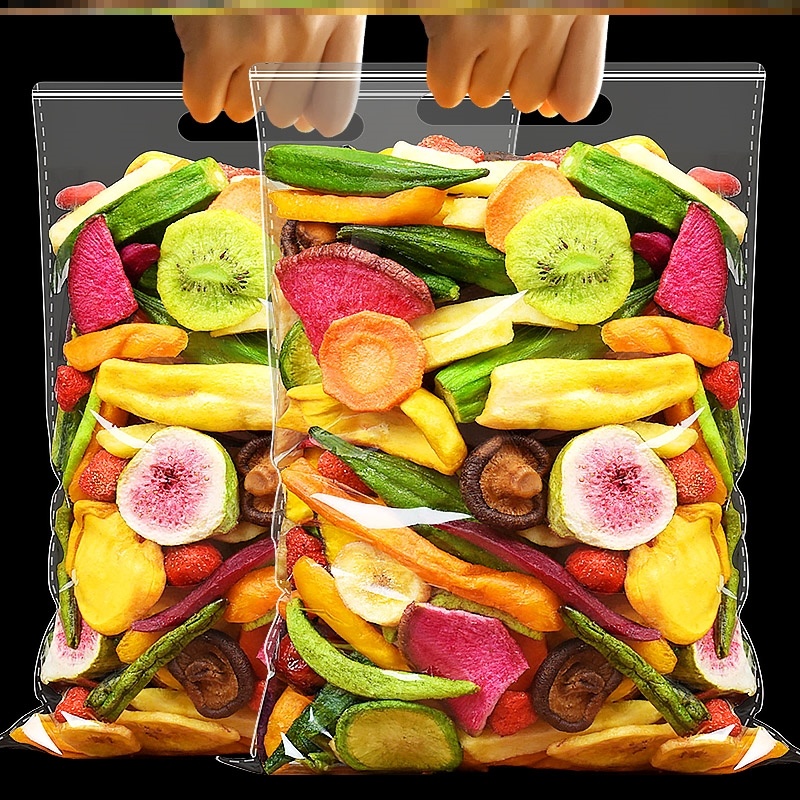 (ส่งฟรี) พร้อมส่ง 100 กรัมผักอบกรอบ ผักผลไม้อบกรอบ รวมผลไม้และผักกรอบชิ้นกลุ่ม Dried fruit Vegetable ขนมขบเคี้ยว 10 ชนิด