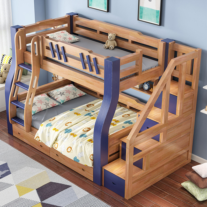 เตียงสำหรับครอบครัวโดยเฉพาะ เหมาะสมสำหรับเด็ก คุณพ่อคุณแม่ เตียงสองชั้น ทำมาจากไม้เนื้อแข็งทั้งหมด ลักษณะเตียงสองชั้น เตียงไม้เนื้อแข็ง