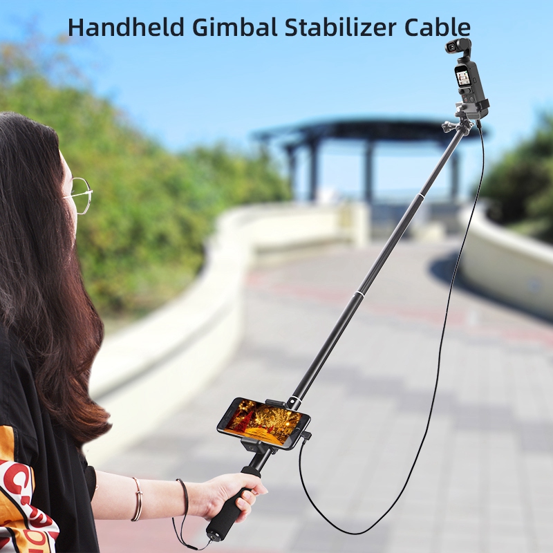 Selfie Stick for DJI OSMO Pocket 2 Handheld Gimbal Stabilizer Cable for Phone Clip Module Extension Pole