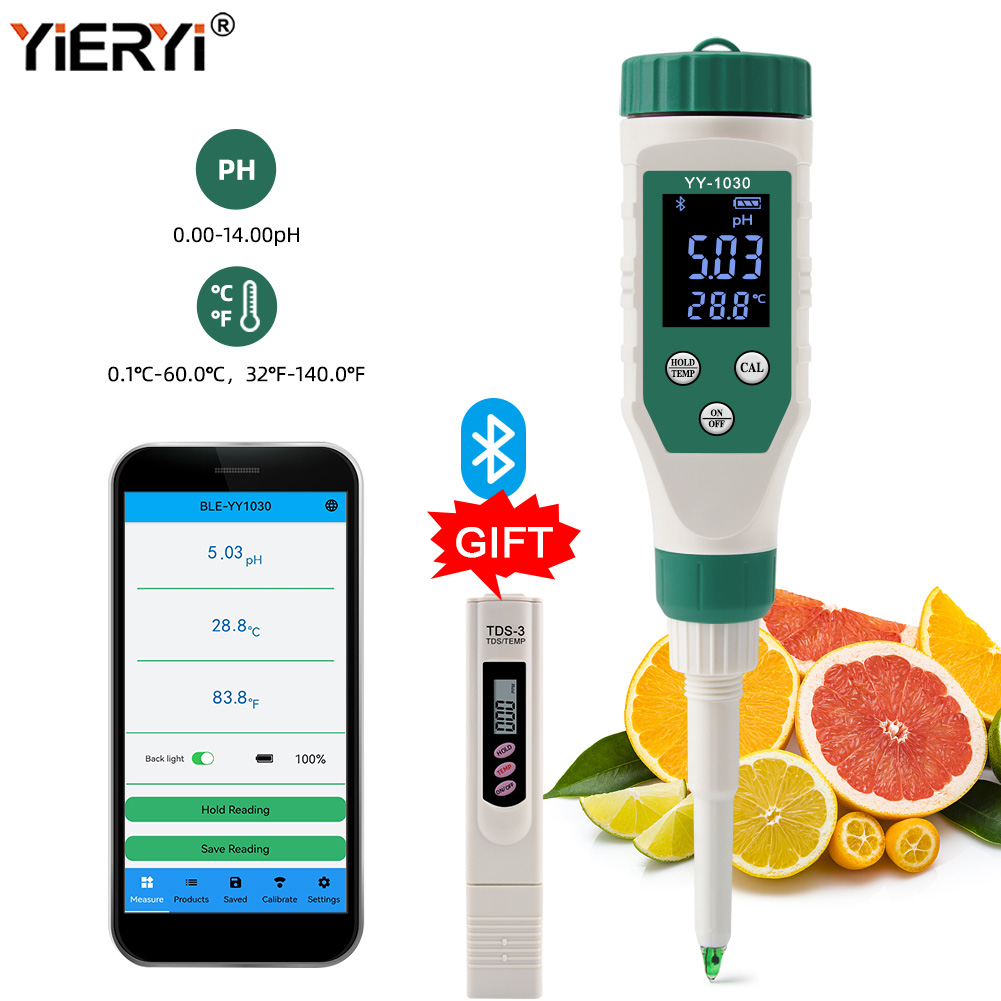Yieryi Bluetooth Professional PH meter PH Temp tester water quality tester for food,Aquarium