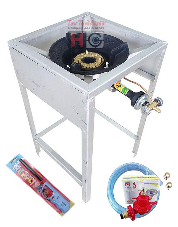 Sakura ชุดเตาแก๊สแรงดันสูง ชุดเตาเร่ง KB5 ขาเตาเหลี่ยม มีบังลม สูง 70ซม