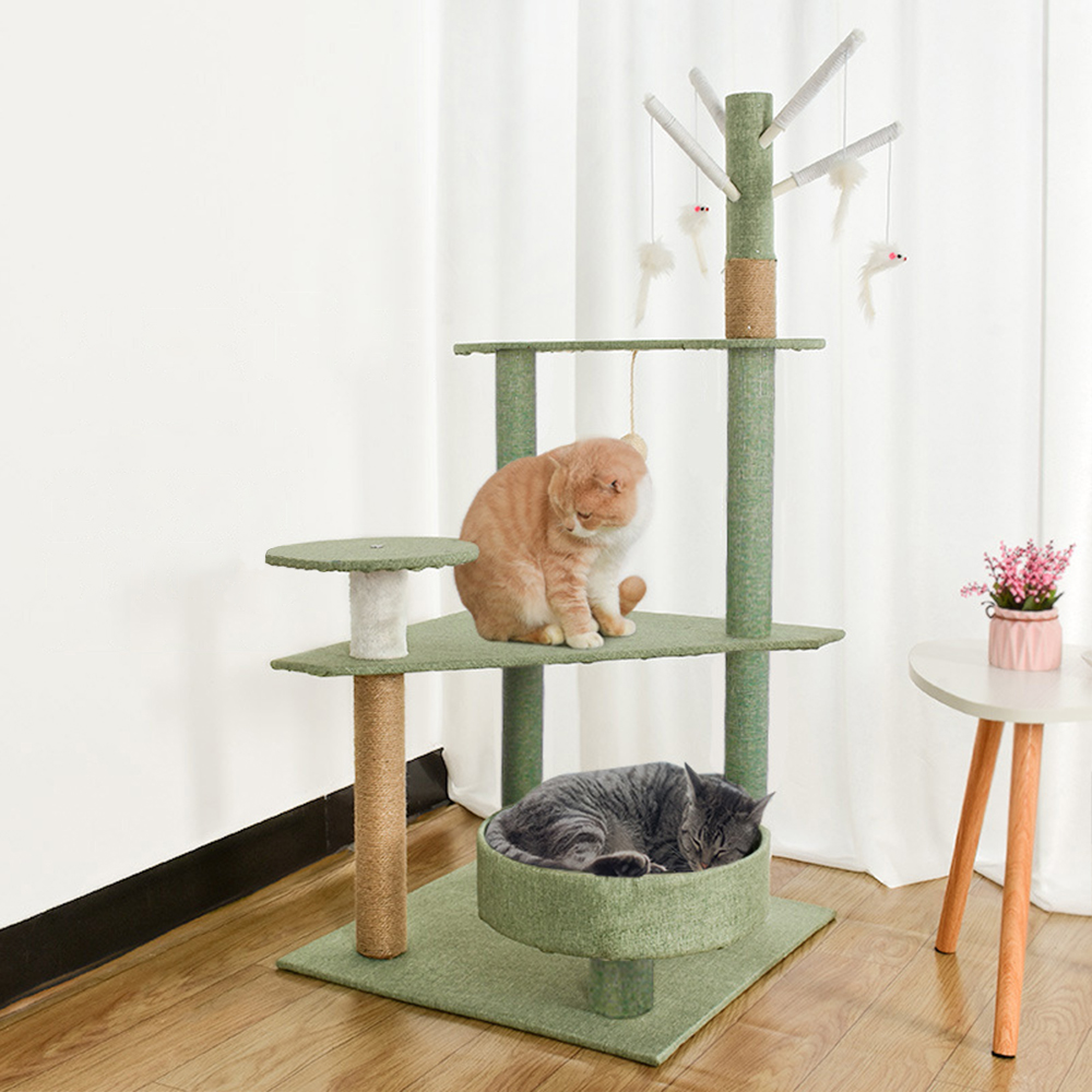 คอนโดแมว บ้านเเมว เกรดพรีเมียม สูง122 ซม. รับน้ำหนักได้ถึง 15 kg. บ้านแมว ของเล่นแมว พร้อมส่ง