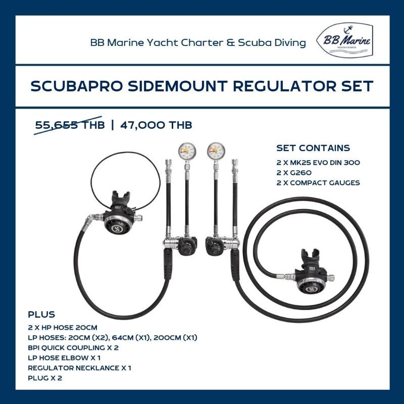 เรคกูเรเตอร์ Scubapro Sidemount Regulator Set