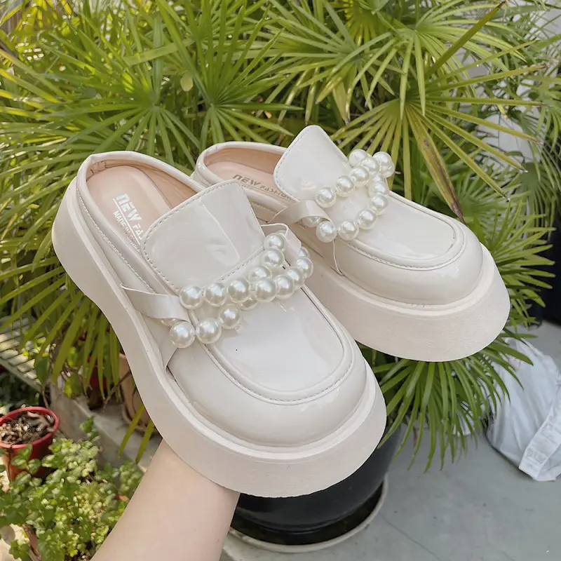 ภาพหน้าปกสินค้าสไตล์เกาหลี Mary Jane รองเท้าผู้หญิงรองเท้าหนังแพลตฟอร์มสีทึบรองเท้าหนังขนาดเล็กรองเท้าแตะแฟชั่น SZ35-39 จากร้าน Style Fashions บน Lazada