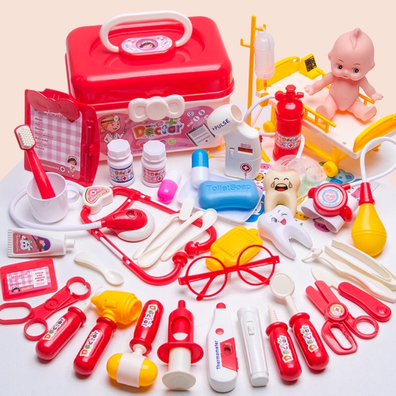 ของเล่นเด็กพัฒนาการของเล่นเด็กคุณหมอจำนวน52ชิ้น33ชิ้น ของเล่นชุดหมอ อุปกรณ์พยาบาล baby doctor set toys