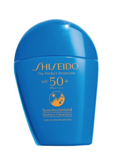 ผลการค้นหารูปภาพสำหรับ Shiseido Perfect UV Protector SPF50+ PA++++ Synchroshield WetForce