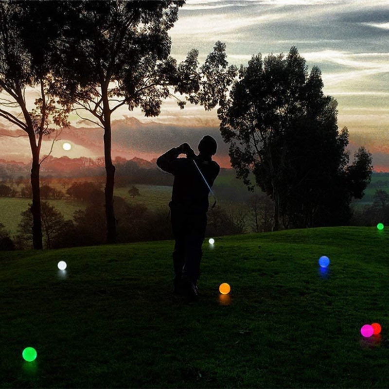 CRESTGOLF Golf Night Light Ball High Elasticity Night Led Always Bright Flash Practice Ball Game Ball 6 Colors/Set