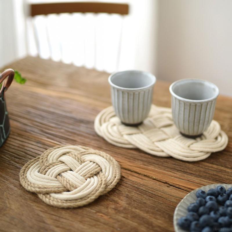 Handmade Cotton Thread Jute Table Mat Dining Table Placemats Insulation