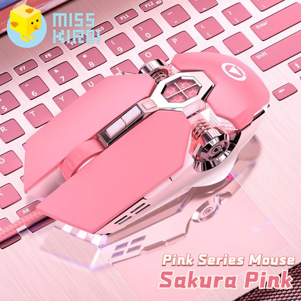 Sakura Pink G3OS Optical Office Gaming Mouse เมาส์เกมมิ่ง ออฟติคอล ตั้งมาโครคีย์ได้ ความแม่นยำสูงปรับ DPI 800-3200