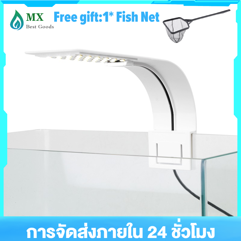 minxin [Free gift] 10 วัตต์หลอดไฟอควาเรียมแอลอีดีพืชน้ำ Grow ตู้ปลาโคมไฟแบบคลิปหนีบ (สีขาว) - INTL