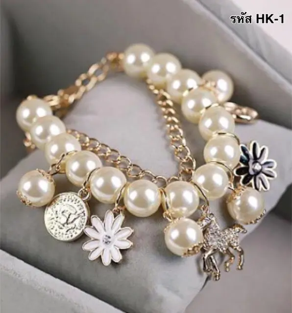 พร้อมส่ง   กำไลข้อมือเกาหลี (  49 บาท ) งานจริงสวยมาก สายปรับระดับได้ เครื่องประดับผู้หญิง ข้อมือแฟชั่น ( รหัส HK-1 )