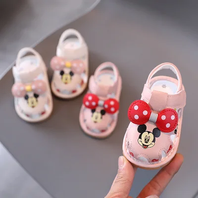 Kids Shoes 2021 New Have Sound Sandals for Girl Boy Baby Toddler Shoes Cartoon Walking Shoes Soft Soles Non-slip 0-1-2 Years Old