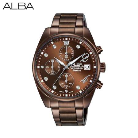 veladeedee.com Alba modern ladies Chronograph (แถมสายหนังแท้ 1 เส้น ) นาฬิกาข้อมือหญิง สายสแตนเลส รุ่น AM3603X
