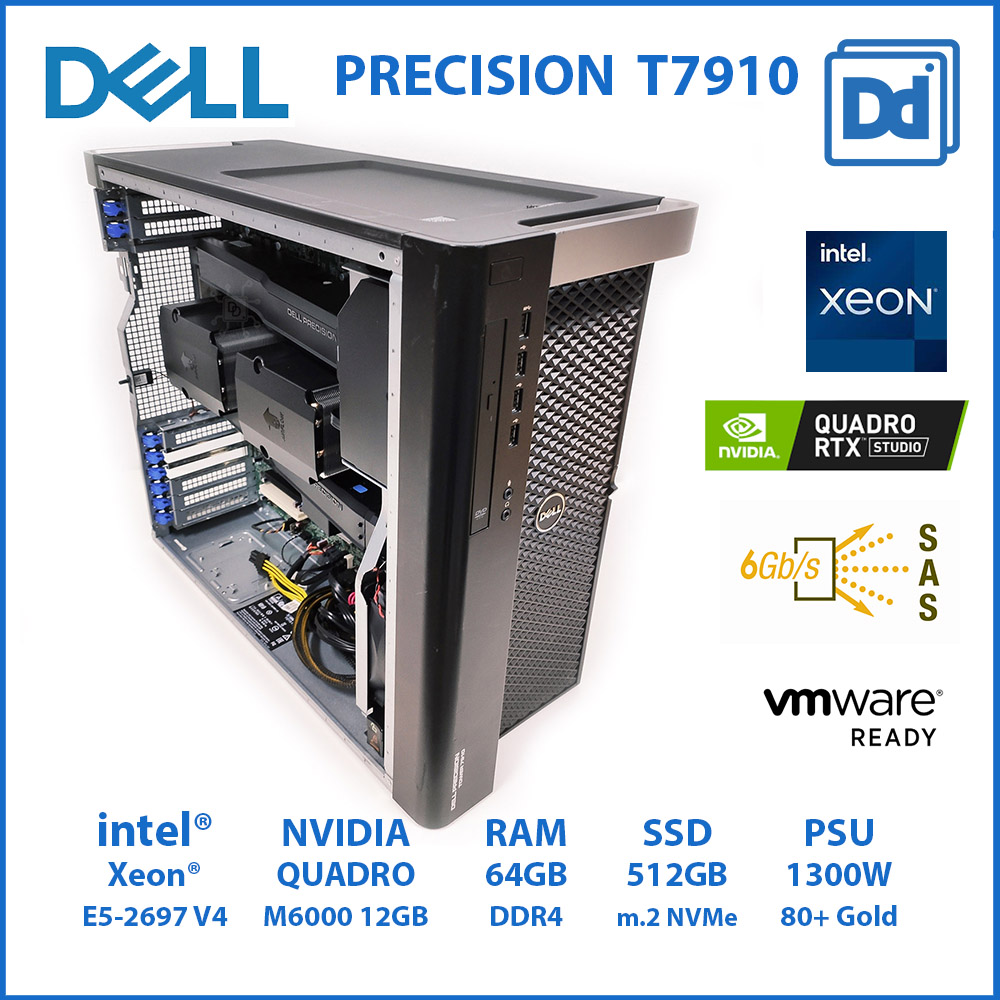T7910 XEON E5-2697V4 2基/SSD480GB HDD1TB Dell Precision 7910 / T7910 Tower - 2X Intel Xeon E5-2697 V4