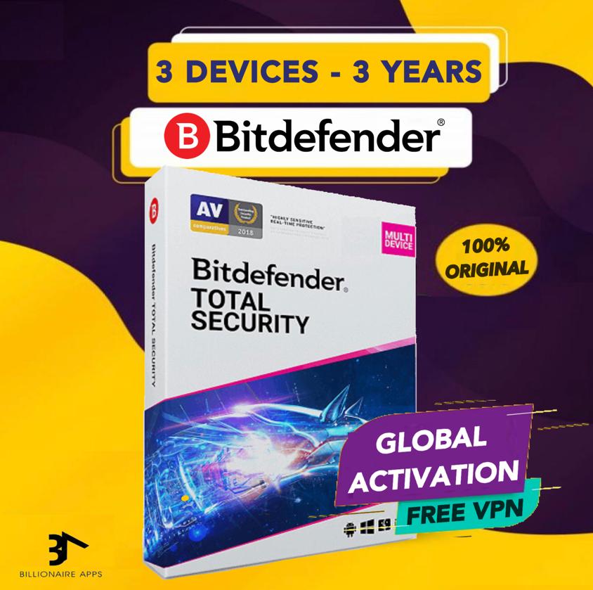 Antivirus Bitdefender Total Security Latest Version 3 DEVICES - 3 YEARS ...