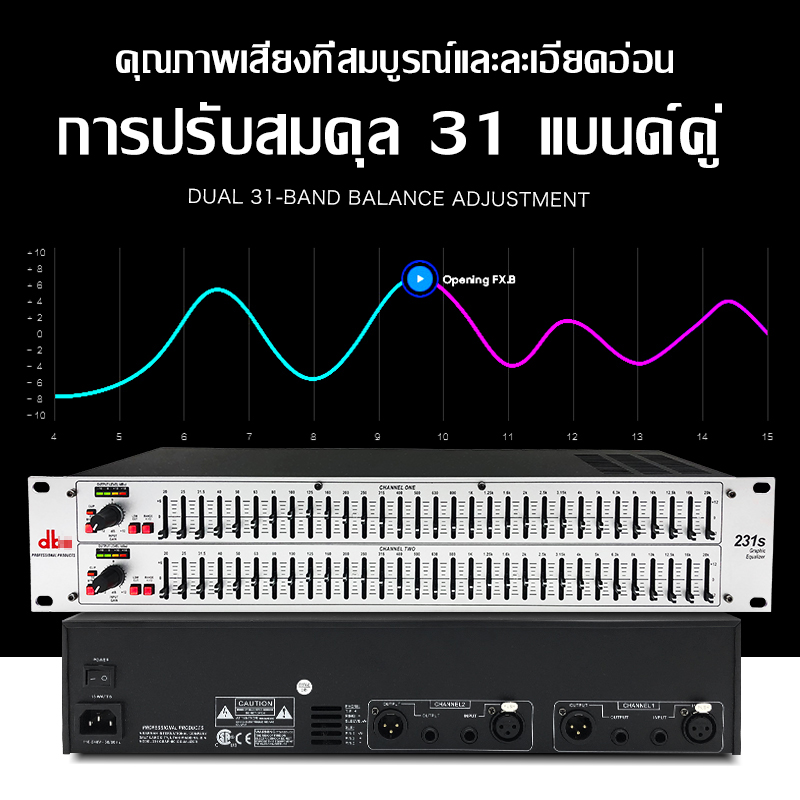 DBX EQ 231S Professional Equalizer Dual Band Bass Equalizer 31 Channel