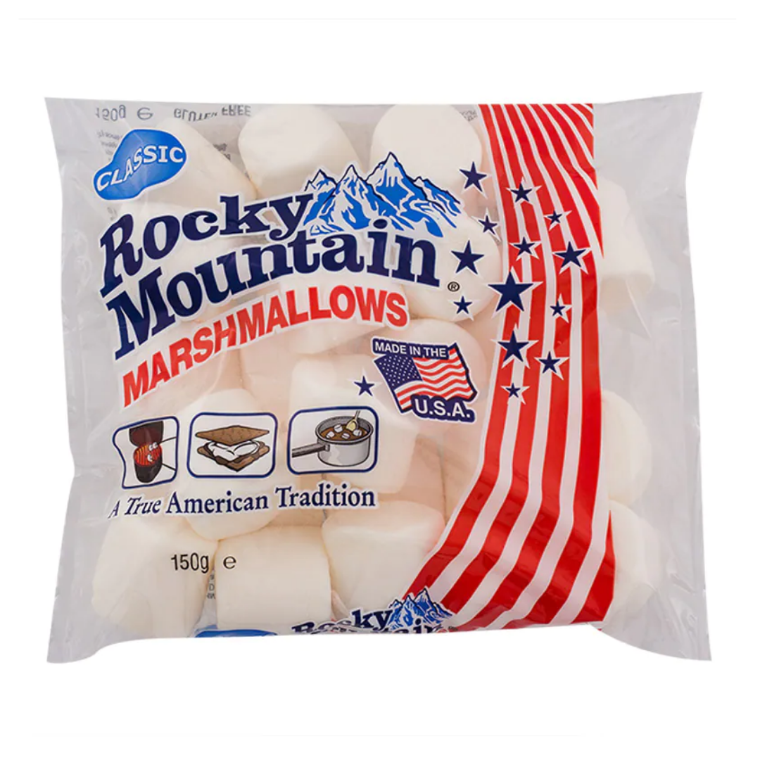 Rocky Mountain Marshmallow ร็อคกี้ เมาท์เทน ขนมมาร์ชเมลโลใหญ่สีขาว รสครีมวนิลา ขนาด 150 กรัม สินค้าจากอเมริกา