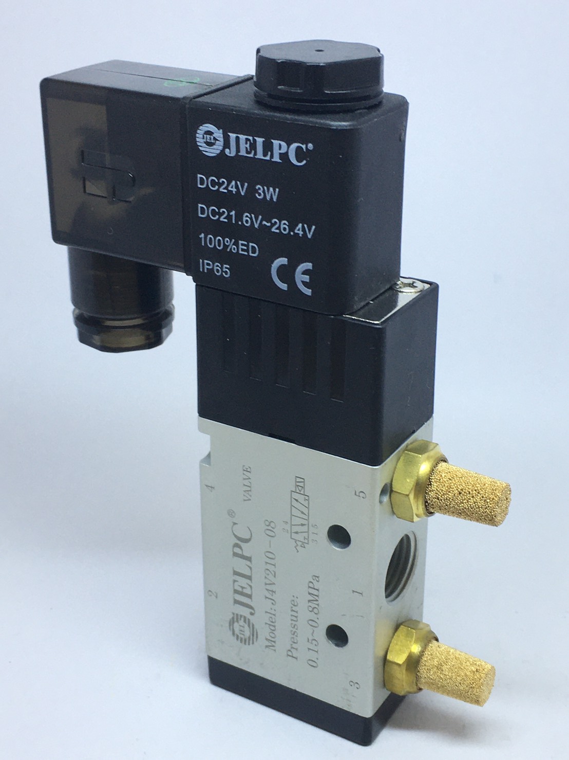 J4V21008 DC24V Solenoid Valve 5/2 Single Coil JELPC สำหรับ ล็อคหางพ่วง