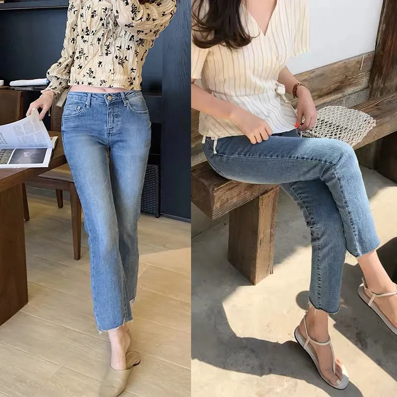 ภาพสินค้าJean girlกางเกงยีนส์ผู้หญิง เอวสูง ขาเดฟผ้ายืด กางเกงใส่ทำงานผู้หญิง สียีนส์ แบบซิป ขารุ่ยกางเกงยีนส์ผู้หญิง เอวสูง ขากระบอก กระเป๋าข้าง จากร้าน wardrobe บน Lazada ภาพที่ 1