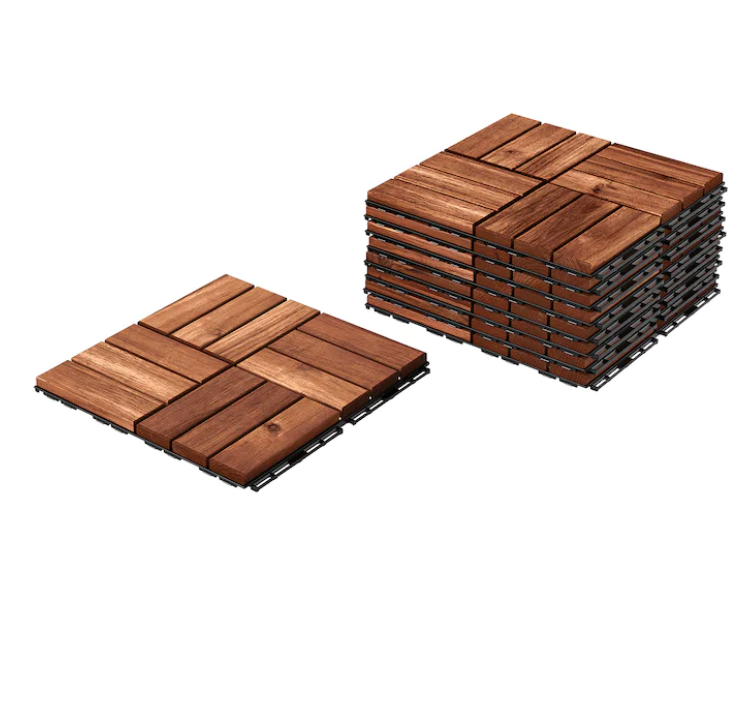 Floor decking, outdoor, brown stained brown, 0.81 m²