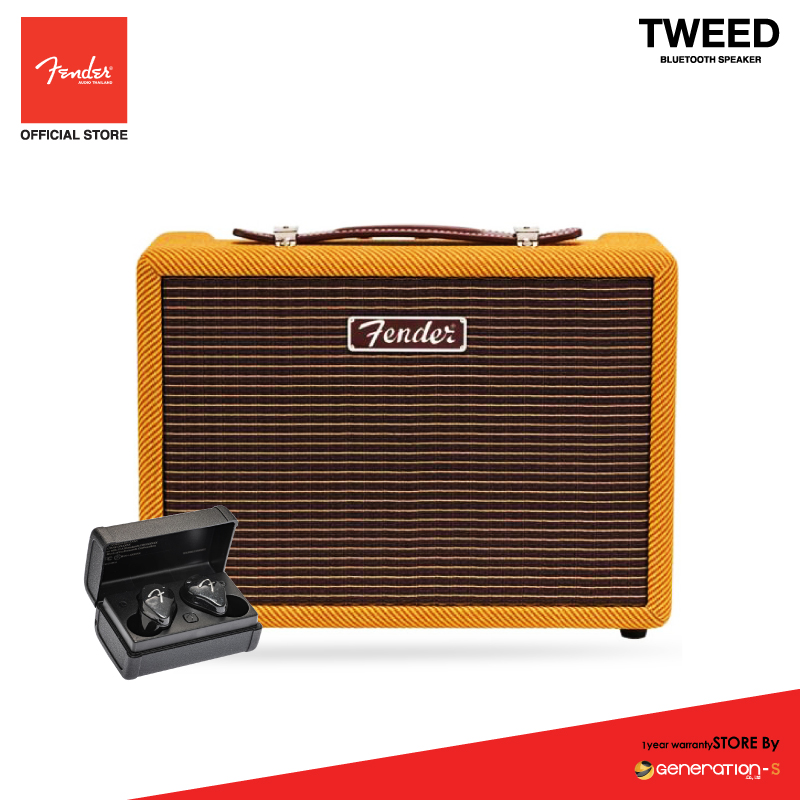 [รับฟรี! Fender Tour] FENDER ลำโพงบลูทูธ Monterey Tweed Bluetooth Speaker - Yellow Mustard