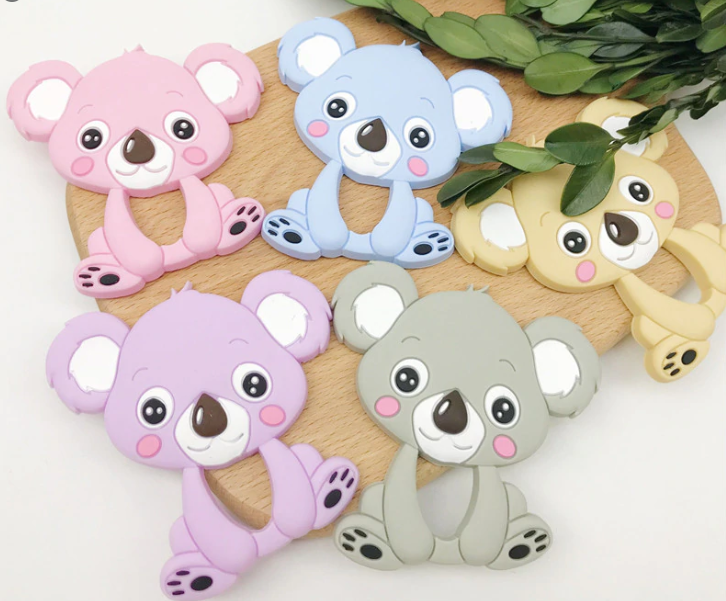 ThaiToyShop     ซิลิโคน ยางกัด ของเล่น สำหรับเด็ก, โคอาล่า น่ารัก,  Food Grade   Silicone Baby Teething Toy, Cute Koala Designs, Food Grade