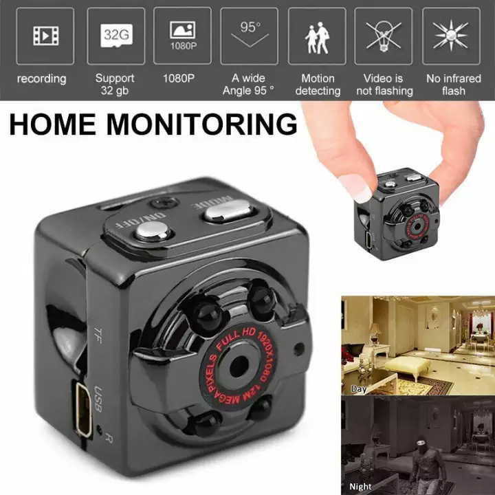 (3C Mart) มินิ กล้องวงจรปิดใช้ในบ้าน กล้องจิ๋วถ่ายวีดีโอ กล้องจิ๋วขนาดเล็ก Mini SQ8 Camera กล้องซ่อนไร้สาย กล้องกีฬา มินิ DVกล้อง Car DV VCR Car Driving Recorder
