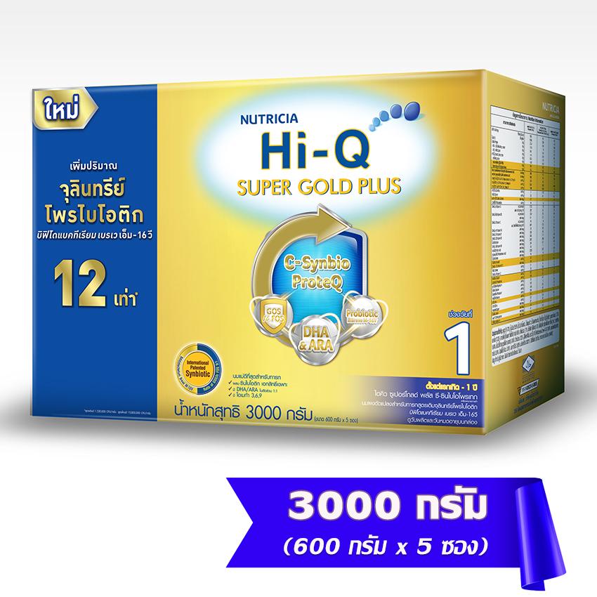 HI-Q ไฮคิว นมผงสำหรับเด็ก ช่วงวัยที่ 1 ซูเปอร์โกลด์ พลัส ซี-ซินไบโอโพรเทก 3000 กรัม