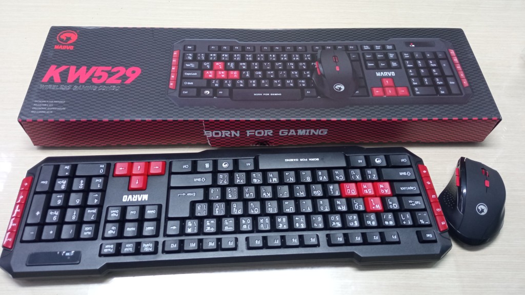 Marvo usb wireless Keyboard Mouse combo ชุด คีบอร์ดเมาส์ไร้สาย