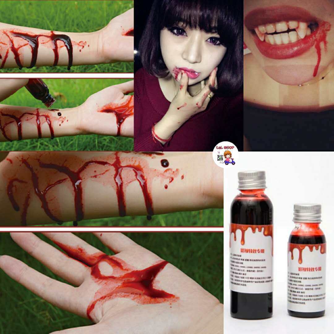 L&L SHOP เลือดปลอม เลือดฮาโลวีน สีแดง เลือดปลอม เลือด ปลอม แดง แวมไพร์ แวมไพร แต่งหน้า ปาร์ตี้ แฟนซี ฮาโลวีน vampire blood fake halloween party