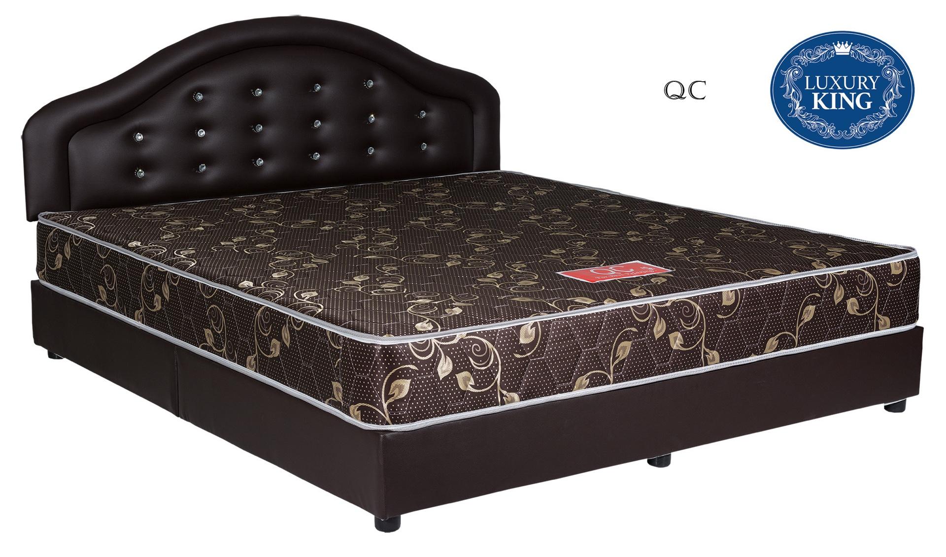 RF Furniture ที่นอนสปริง 6ฟุต QC ผ้าสีน้ำตาลหนา 8นิ้ว ( mattress )