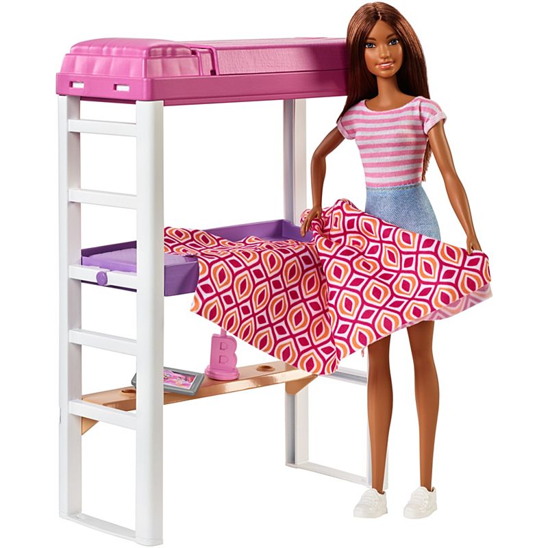 Barbie doll and Loft Bed ตุ๊กตา บาร์บี้ และ เตียงนอน DVX51