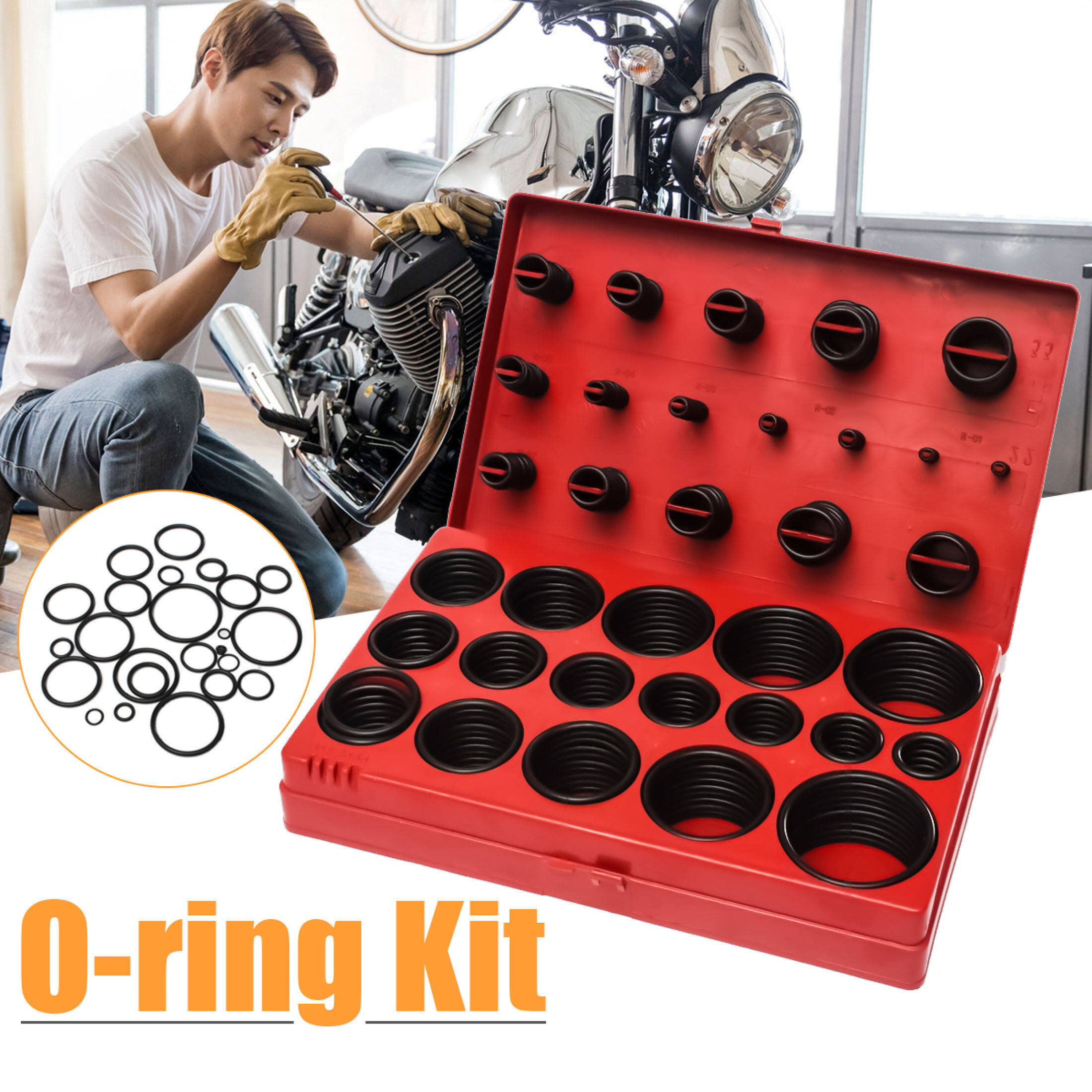 ยางโอริง O-Ring 419pcs 32ขนาด O-Ring Assortment Nitrile Rubber พร้อมส่ง ราคาถูกที่สุด (กล่องแดง)