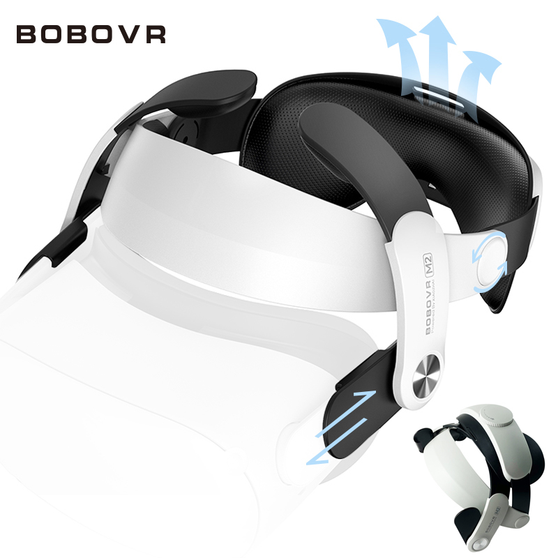 BOBOVR M2 ปรับได้สำหรับ Oculus Quest2 หมวกนิรภัยเสมือนจริงสายคล้องคอสายรัด Halo ปรับปรุงแผ่นอุปกรณ์เสริมหนัง