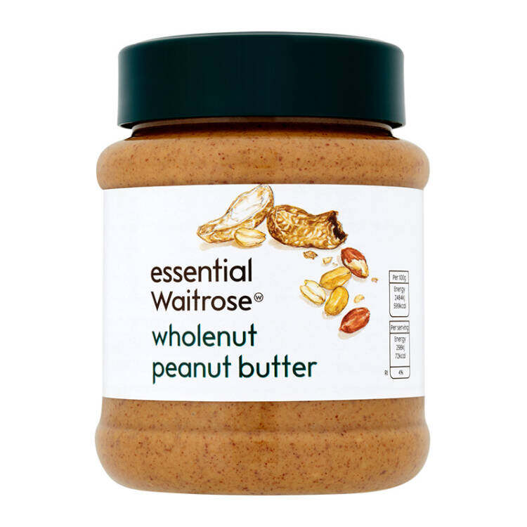 Waitrose Essential Wholenut Peanut Butter 340g. เวทโทรส เอสเซนเชี่ยล เนยถั่ว ชนิดผสมเมล็ดถั่วลิสง สเปรดขนมปัง