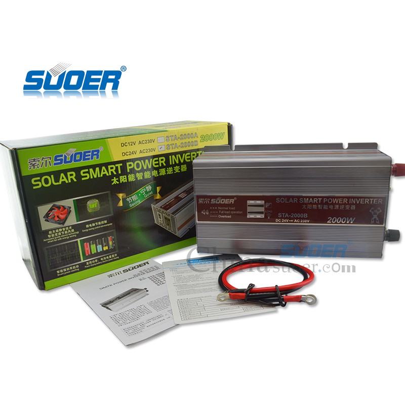 Best Saller Suoer Led Display Solar Smart Intelligent Power Inverter 230v 24v 2000w Ac Dc Inverter(รับประกัน1เดือน) Adapter Hdmi Dlink Tplink แบต 3.7 V เครื่องฟื้นฟู แบต 7.4 V เครื่องชาร์จ. 