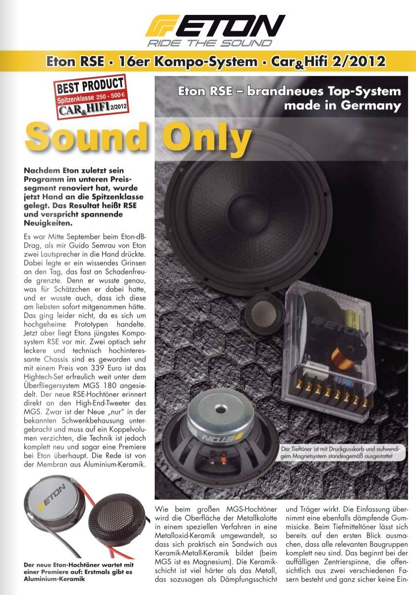 ETON CSR16 16,5 Cm 2-Wege Komponentenlautsprecher – 165 Mm, 70 W RMS, 4 Ohm, Mit Alu-Hochtöner & Kreuzweiche