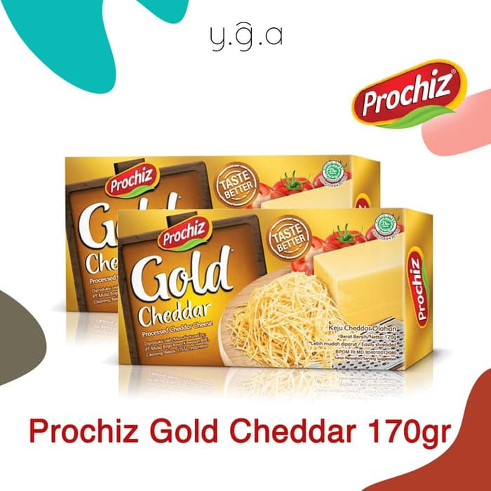(170 g) Prochiz Cheddar Gold เชดด้าชีส ชีสก้อนสำหรับเบอร์เกอร์ พิซซ่า เบอเกอรรี่ แซนวิช อาหารเช้า น้ำหนัก 170 กรัม