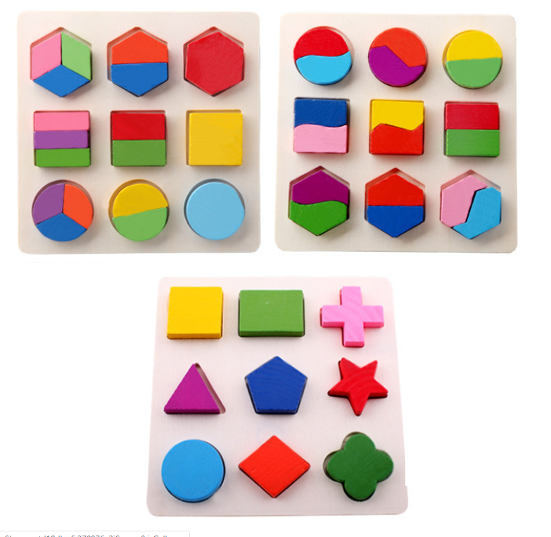 ปริศนาเรขาคณิตไม้สำหรับเด็ก, ของเล่นเสริมพัฒนาการต้นเรียนรู้สำหรับเด็ก    Kids Wooden Geometry Puzzle, Developmental Early Learning Childrens Toy สี แบบเศษส่วน (Progressive Fractions) สี แบบเศษส่วน (Progressive Fractions)