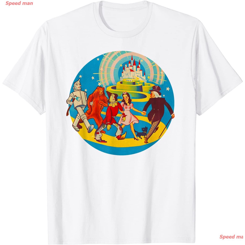 เสื้อยืดผู้ชาย การ์ตูน ผู้ชาย เสื้อยืด The Wizard Of Oz Tshirt Art Tin Man Lion Scarecrow 7849