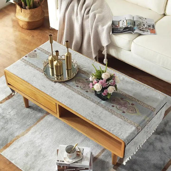 New Chinese Style Coffee Table Tablecloth Fabric Runner Cloth Classical Living Room Tv Cabinet Household Dustproof Lazada Ph New Chinese Style Coffee Table, Living Room Coffee Table Runner