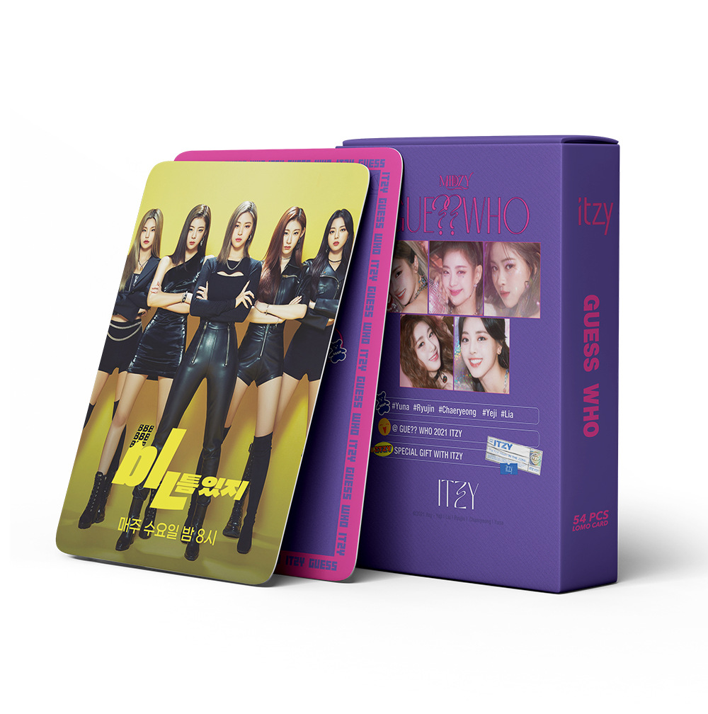 [ส่งจากไทย] การ์ดโลโม่ ITZY อิทจี-Album:GUESS WHO รูปภาพอัลบั้ม โลโม่การ์ด lomocard 54ชิ้น/กล่อง itzy lomo card KPOP