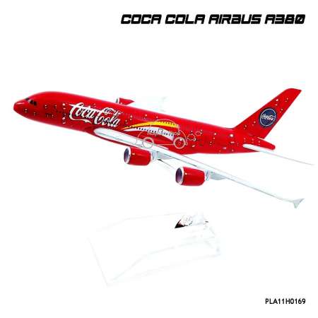 Naynaeshop โมเดลเครื่องบิน COCA COLA AIRBUS A380 (16 cm)