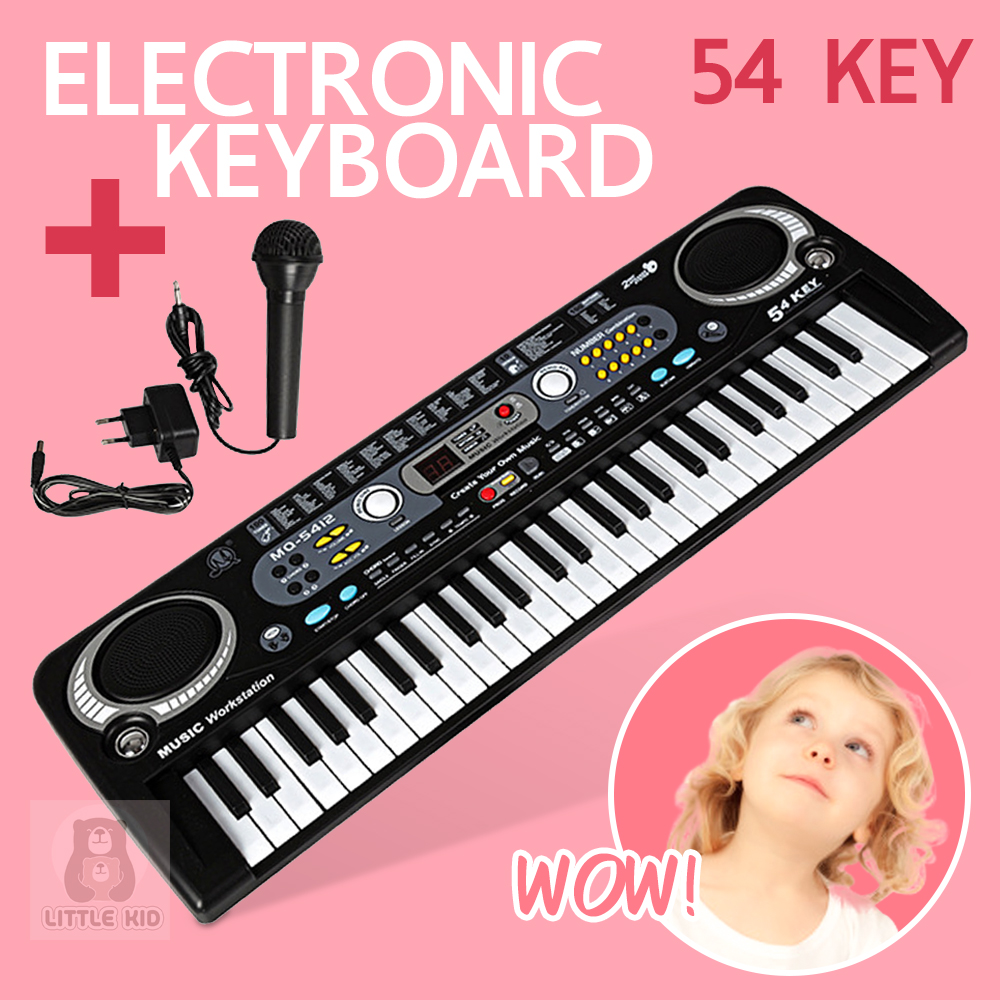 little-kid คีย์บอร์ด คีย์บอร์ดไฟฟ้า เปียโนไฟฟ้า อิเล็คโทน คีย์บอร์ดไฟฟ้า 54 คีย์มาตรฐาน คีย์บอร์ดและเปียโน สำหรับเด็ก 54 Key Electronic Keyboard