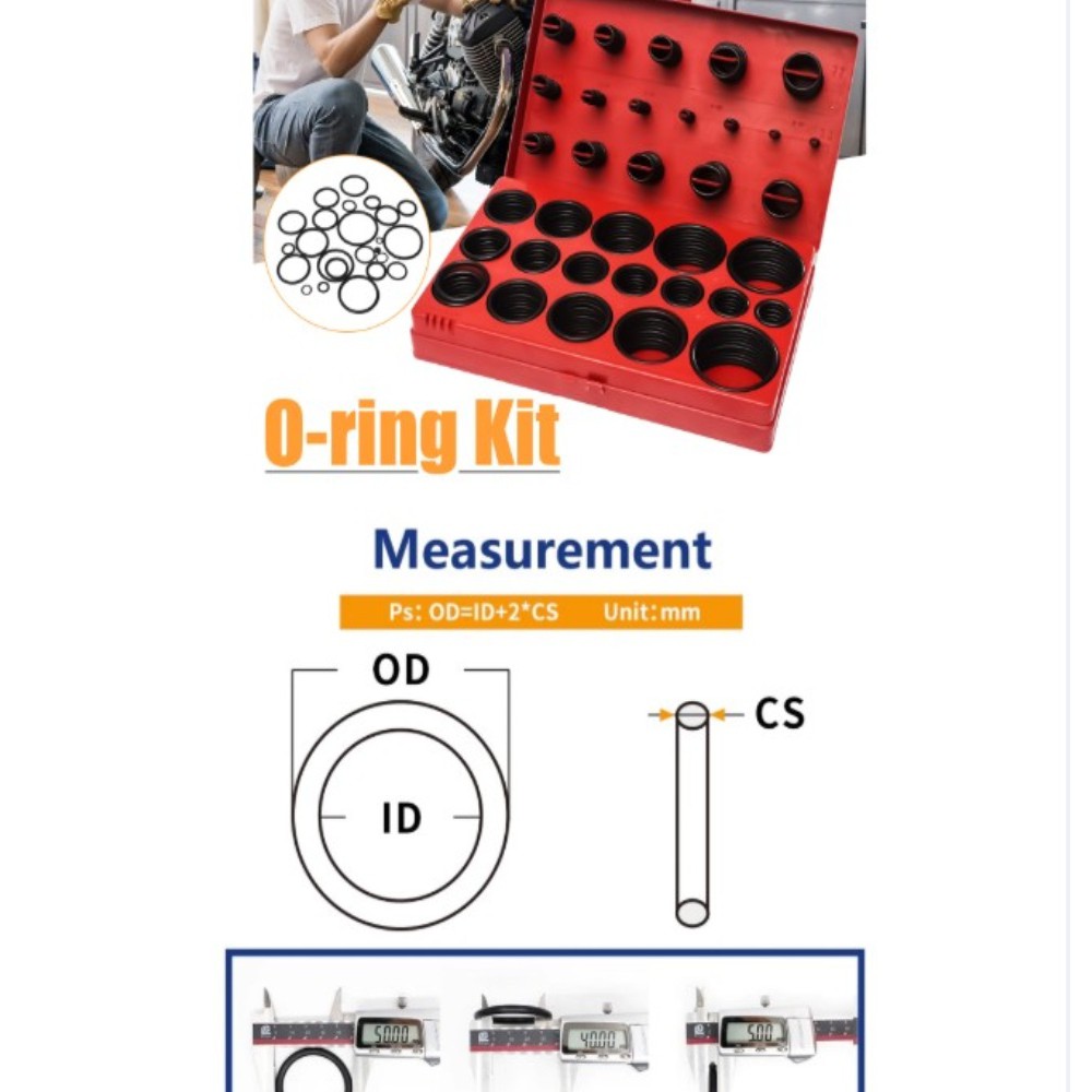 ชุดยางวงแหวน ซีลยาง ยางโอริง 419pcs 30ขนาด O-Ring Assortment Nitrile Rubber Tool Set