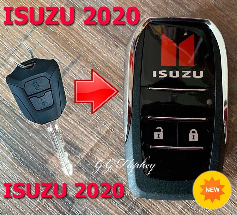 กุญแจพับ isuzu 2020 d-max , dmax ปี 2020 รุ่นใหม่ล่าสุด โลโก้แดงสินค้าตรงปก