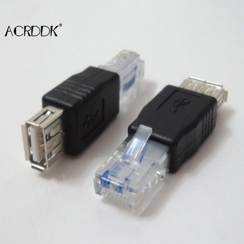 Computer To Router Rj45 2Pcs PC USB to RJ45 Female A to Ethernet Internet RJ45 Connector ...