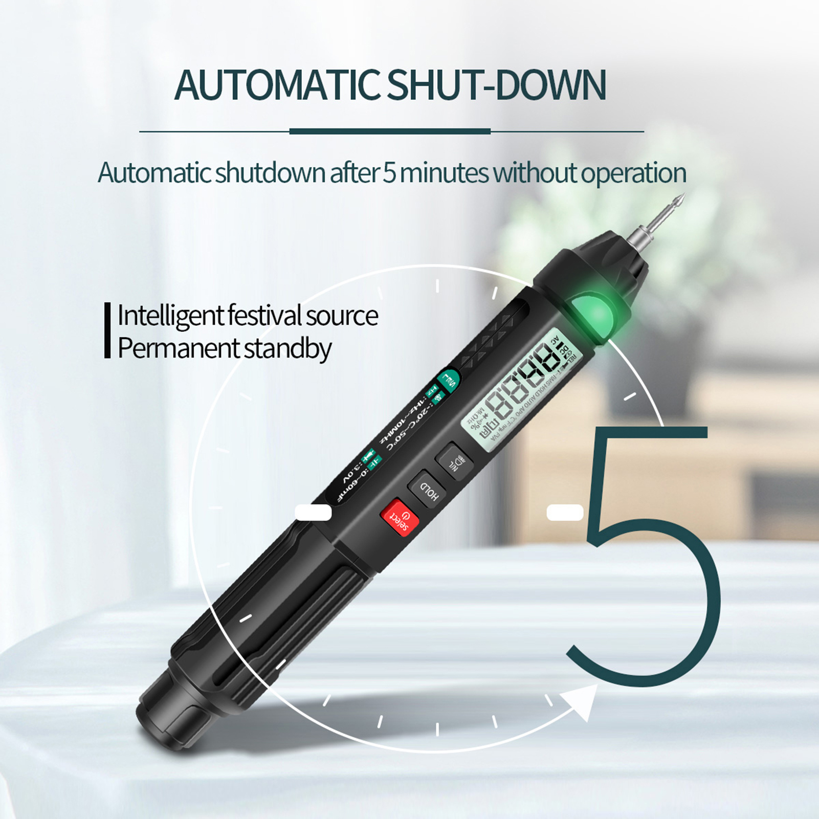 ANENG A3008 Pen Multimeter 6000 Counts Digital Multimeter Meter Tester with LCD Display Backlight Flashlight NCV Auto-off for Voltage Current Resistance Capacitance Diode Continuity Test